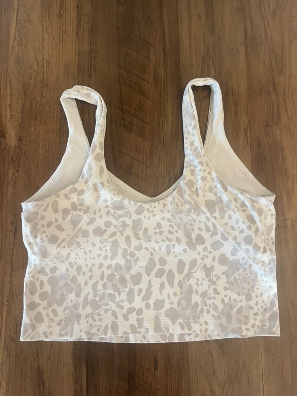 lululemon athletica white and light gray patterned tank top